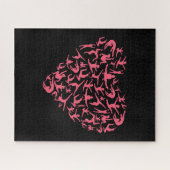 Liefde Meisjes Gymnastiek - Silhouet Hart Legpuzzel (Horizontaal)