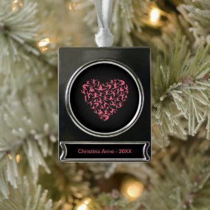 Liefde Meisjes Gymnastiek - Silhouet Hart Verzilverd Banner Ornament