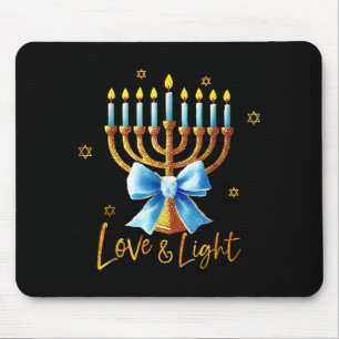 Liefde Menorah Chanukah Licht Hanukkah Blauwe Coqu Muismat