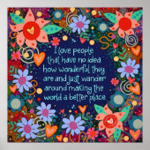 Liefde mensen citeren bloemige inspirerend poster (Voorkant)