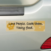 Liefde mensen. Pak ze. Smakelijk eten. Bumpersticker (Op auto)