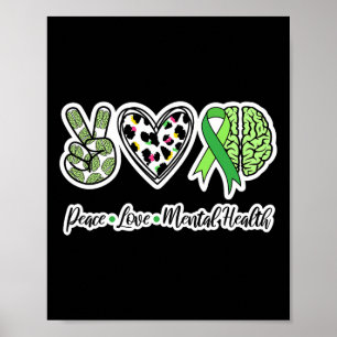 Liefde Mentale Gezondheid We Draag Groene Mentale  Poster