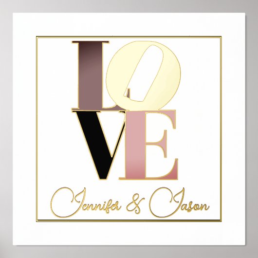 Liefde met aangepaste tekst folie afdrukken (Voorkant)