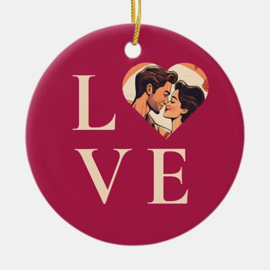 Liefde met Afbeelding Keramisch Ornament (Voorkant)