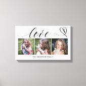 Liefde met Black Heart Script Custom Photo Collage Canvas Afdruk (Voorkant)
