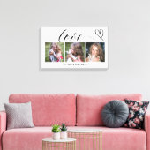 Liefde met Black Heart Script Custom Photo Collage Canvas Afdruk (Insitu (Woonkamer))