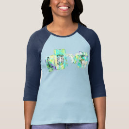 Liefde met compassie honkbal t-shirt