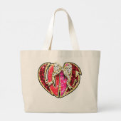 LIEFDE met Dalmatische strik en aangepaste naam Grote Tote Bag (Achterkant)