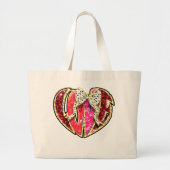 LIEFDE met Dalmatische strik en aangepaste naam Grote Tote Bag (Voorkant)