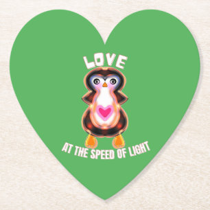 Liefde met de snelheid van het licht Pinguïn cadea Kartonnen Onderzetters