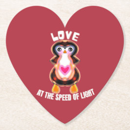 Liefde met de snelheid van het licht Pinguïn Cadea Kartonnen Onderzetters