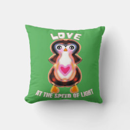 Liefde met de snelheid van het licht Pinguïn Cadea Kussen