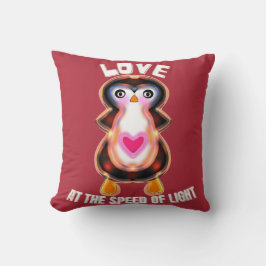 Liefde met de snelheid van het licht Pinguïn Cadea Kussen