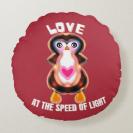 Liefde met de snelheid van het licht Pinguïn Cadea Rond Kussen