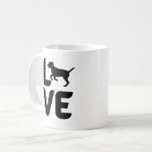 Liefde met Dog Running Koffiemok (Voorkant links)