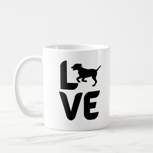 Liefde met Dog Running Koffiemok (Links)