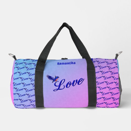 Liefde met een Bluebird gepersonaliseerd Plunjezak (Voorkant)