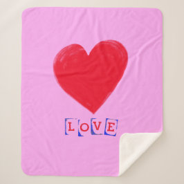 Liefde met een groot hart Valentijns's Gift Sherpa Deken
