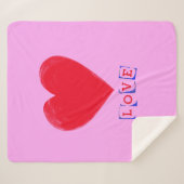 Liefde met een groot hart Valentijns's Gift Sherpa Deken (Voorkant (horizontaal))