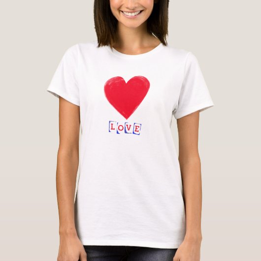 Liefde met een groot hart Valentijns's Gift T-shirt (Voorkant)