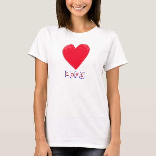 Liefde met een groot hart Valentijns's Gift T-shirt (Voorkant)