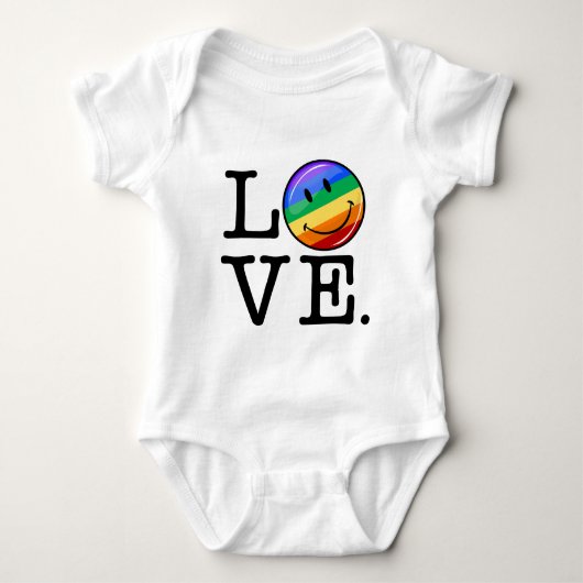 Liefde met een Happy Rainbow Flag Gay LGBT Romper (Voorkant)
