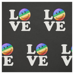 Liefde met een Happy Rainbow Flag Gay LGBT Stof