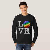 Liefde met een Happy Rainbow Flag Gay LGBT T-shirt (Voorkant volledig)