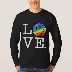 Liefde met een Happy Rainbow Flag Gay LGBT T-shirt
