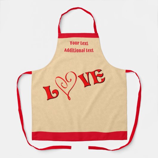 Liefde met een hart gepersonaliseerd schort (Voorkant)