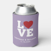 Liefde met een helder rood hart Gepersonaliseerde  Blikjeskoeler (Blikje Voorkant)