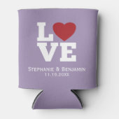 Liefde met een helder rood hart Gepersonaliseerde  Blikjeskoeler (Voorkant)