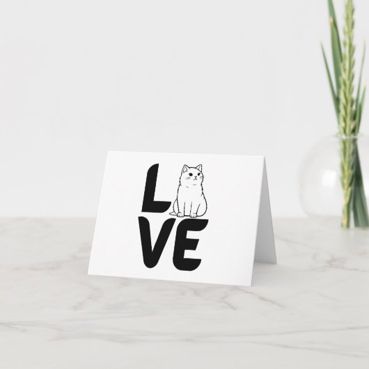 Liefde met een kat als een O BLANK Kaart (Voorkant)