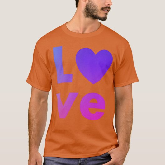 Liefde met een paars hart grappig t-shirt (Voorkant)