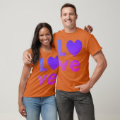 Liefde met een paars hart grappig t-shirt (Unisex)