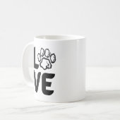 Liefde met een Paw print - Hond, Kat, Dier Koffiemok (Voorkant links)