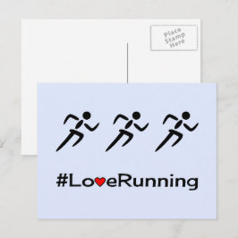 Liefde met een pictogram bleek blauw briefkaart