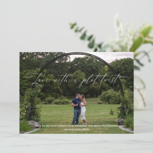 Liefde met een plot twist verander de datum kaart (Staand voorkant)