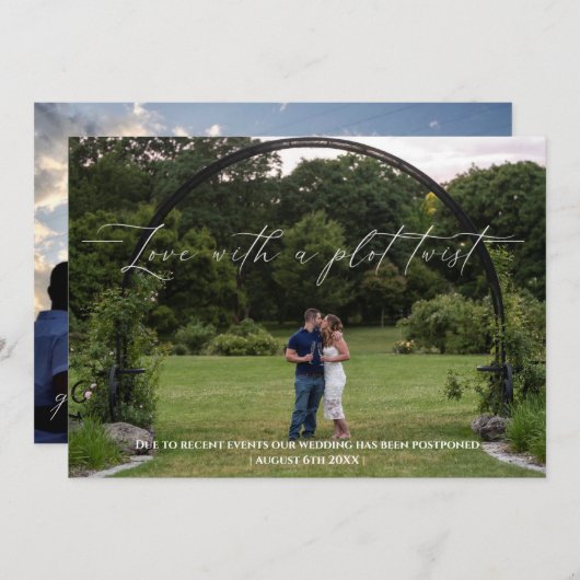 Liefde met een plot twist verander de datum kaart (Voorkant / Achterkant)