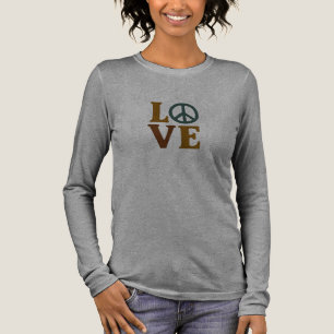 Liefde met een Vredesteken Unisex Geborduurd Uitzi Tri-Blend Shirt