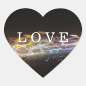 LIEFDE met elektrische lichten Hart Sticker (Voorkant)