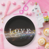 LIEFDE met elektrische lichten Papieren Bordje (Feest)