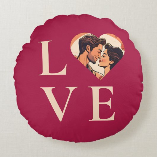 Liefde met foto rond kussen (Voorkant)