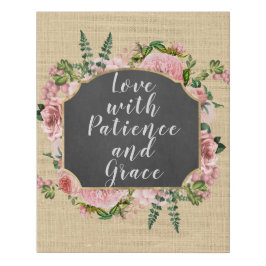 Liefde met Geduld Quote Imitatie Canvas Print