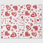 Liefde met hart cadeaupapier (Vlak)