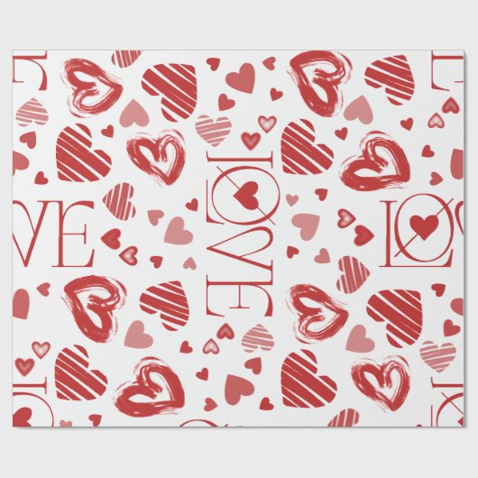 Liefde met hart cadeaupapier (Vlak)