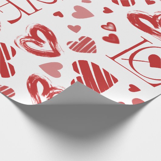 Liefde met hart cadeaupapier (Hoek)