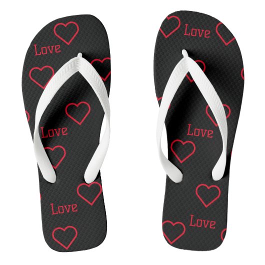 Liefde met hart Symbool Gedrukt Slippers-Sandalen Teenslippers (Voetbed)