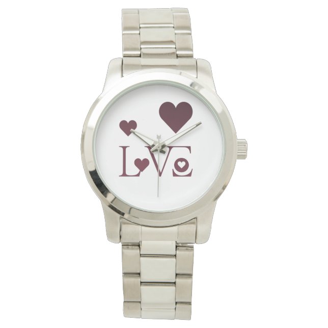 Liefde met harten - Elegant minimalistisch damesho Horloge (Voorkant)