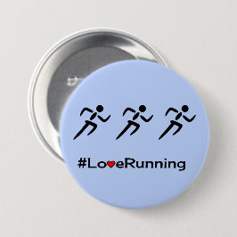 Liefde met hashtag slogan blue ronde button 7,6 cm